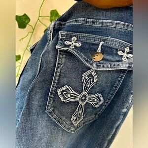 Women's Blue Embroidered Jeans
